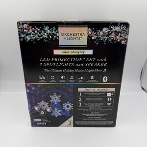 Orchestra of Lights LED Projection Set with 3 Spotlights & Speaker Gemmy 5286312